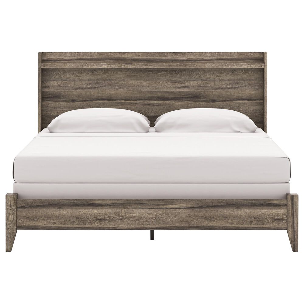 Ashley Elbrim 3-Piece King Panel Bedroom Set in Weathered Brown, , large