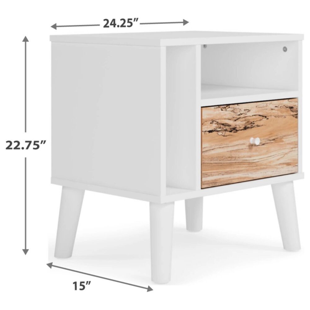 Ashley Piperton Nightstand in White and Brown, , large