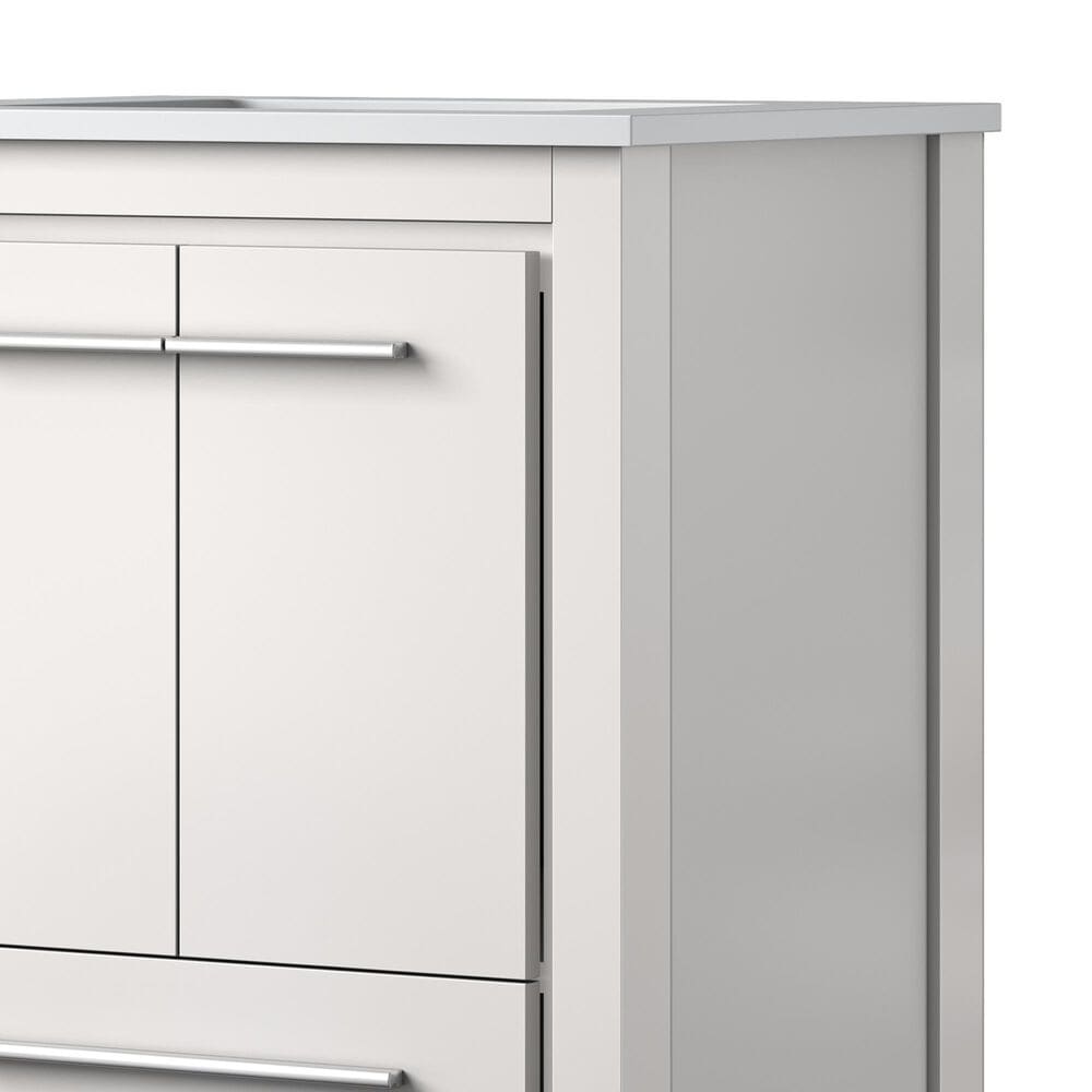Lexora Home Lafarre 24&quot; Single Bathroom Vanity in White with 2 cm White Quartz Top and Rectangular Sink, , large