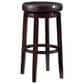 Linon Home Decor Maya Swivel Bar Stool with Brown Cushion in Rich Brown, , large