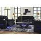 Ashley Forest Lake Power Reclining Sofa with Adjustable Headrest in Black Velvet, , large