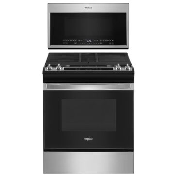 Whirlpool 2-Piece Kitchen Package with 5 Cu. Ft. Gas Range and Microwave in Stainless Steel, , large