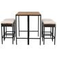 Hearth and Haven 5-Piece Outdoor Patio Wicker Bar Set with Off-White Cushion in Black and Brown, , large