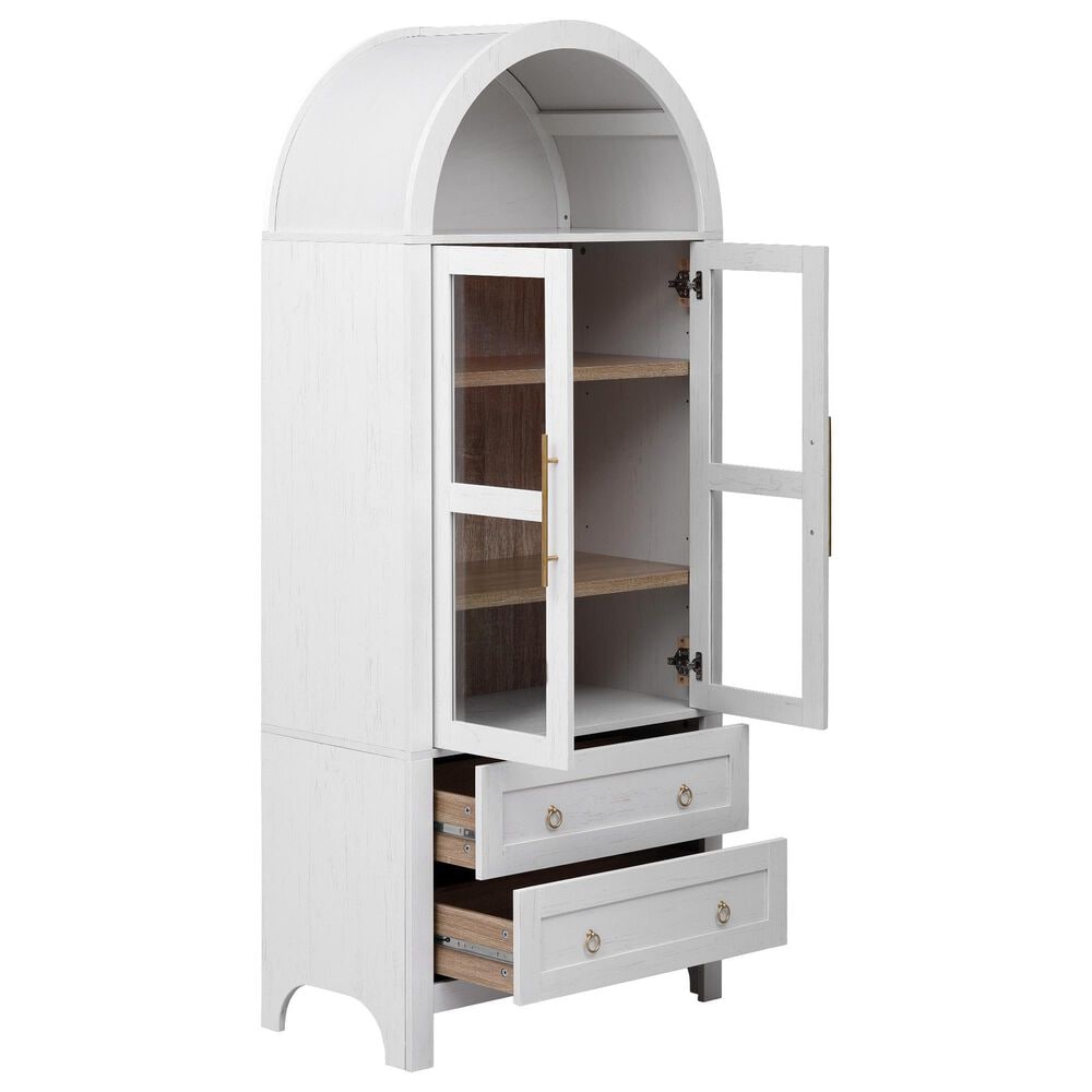 HOMLUX 71" Arched Kitchen Pantry Cabinet in White, , large