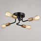 Vaxcel Rhine 4-Light Semi Flush Mount in Matte Black and Natural Brass, , large