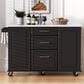 HOMLUX 51" Kitchen Island with Tilt Trash Can Cabinet in Black, , large