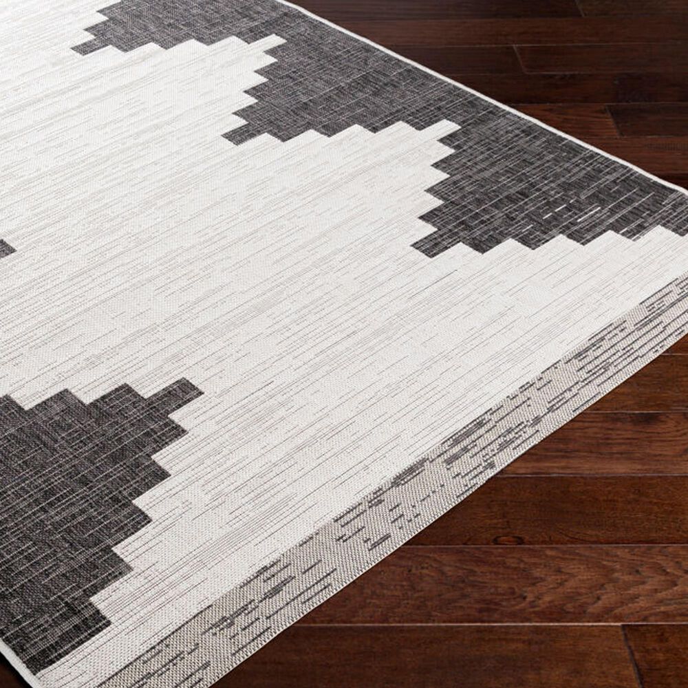 Surya Eagean EAG-2356 Black, Off-White and Charcoal 5&#39;3&quot; x 7&#39;7&quot; Indoor/Outdoor Area Rug, , large