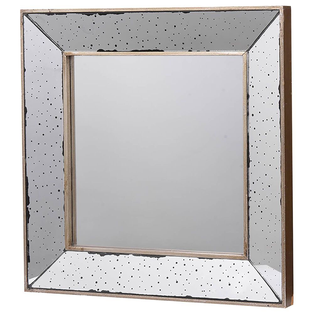 A&B Home Marion 18" x 18" Square Mirror Large in Antiqued Mirror, , large