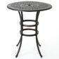 Hearth and Haven Patio Bar Table with Lattice Top and Umbrella Holder in Bronze, , large