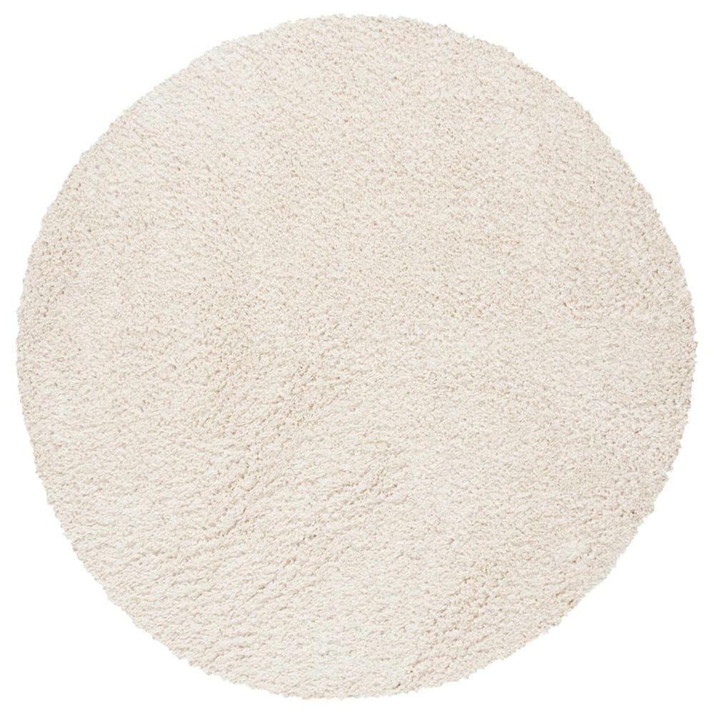 Safavieh August Shag AUG900C 4" Round Ivory Area Rug, , large