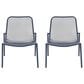 Hearth and Haven Kincaid Outdoor Stackable Mesh Chair in Navy (Set of 2), , large
