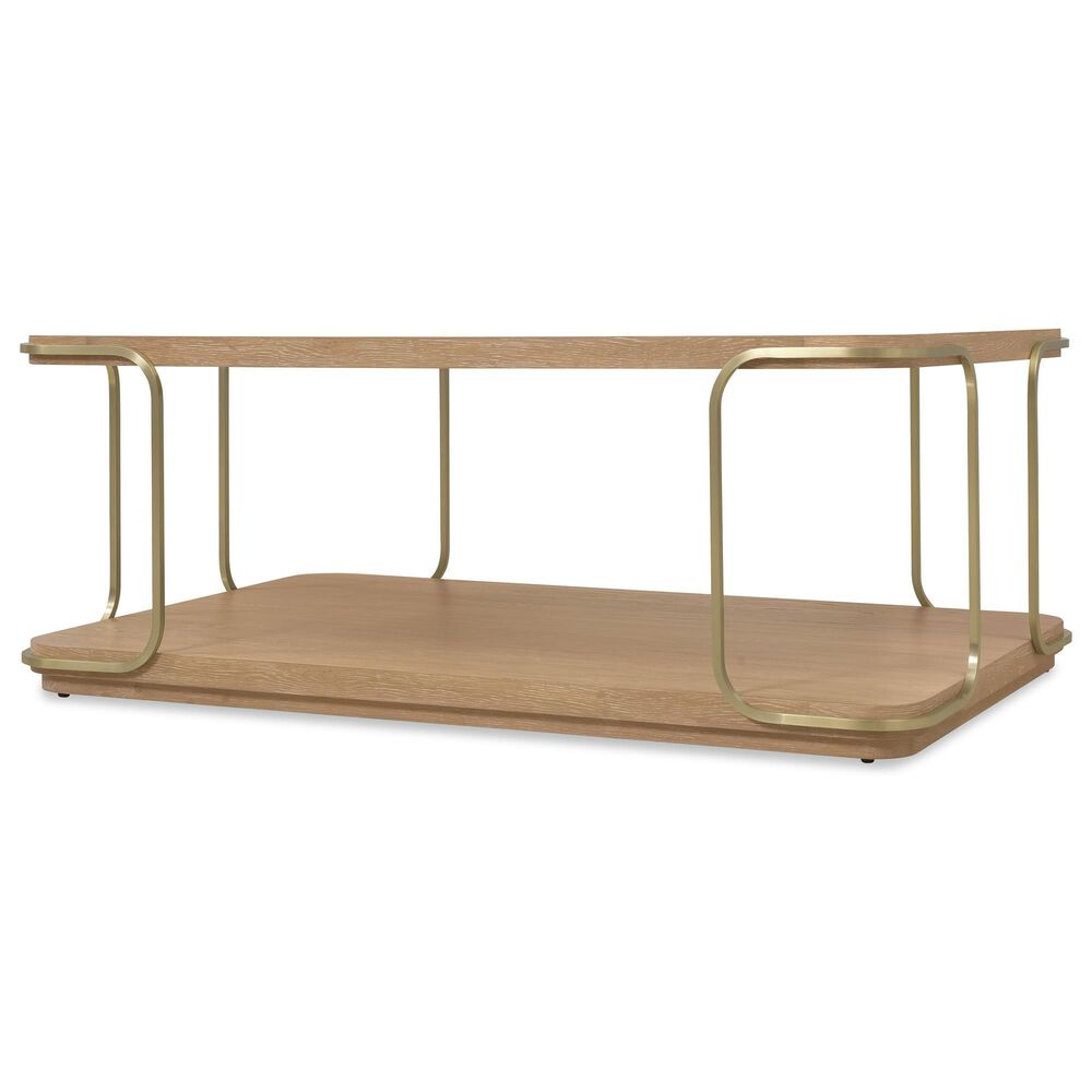 Hooker Furniture Banyon Bay Cocktail Table in Desert Oak and Brushed Brass, , large