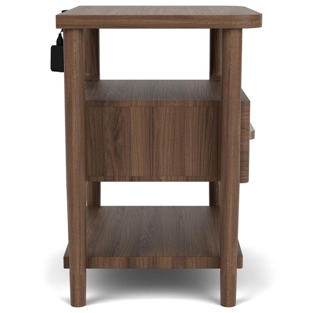 Riverside Furniture Delia 1 Drawer 2 Shelf Nightstand in Nouveau Walnut, , large