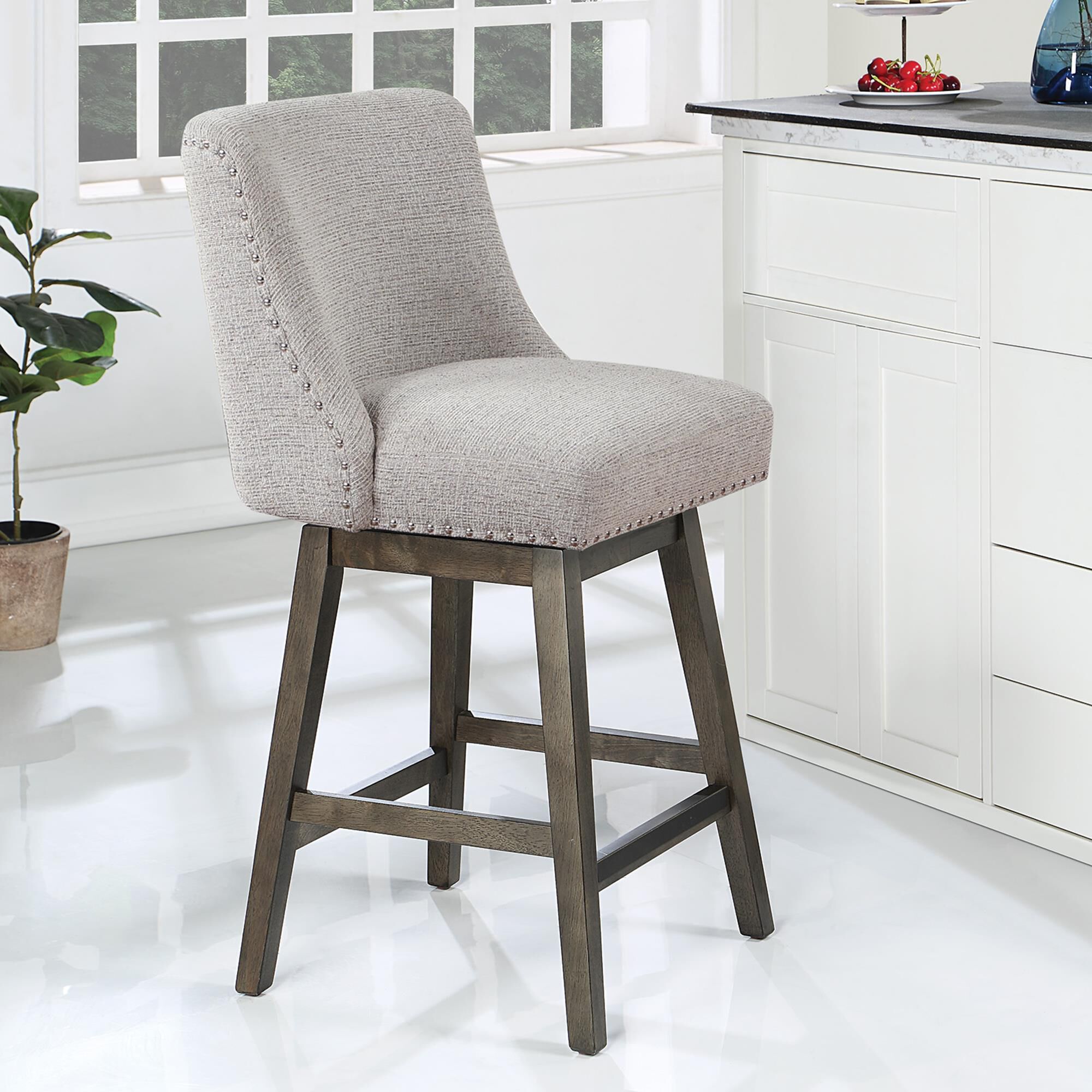 Grey cushioned hotsell stool