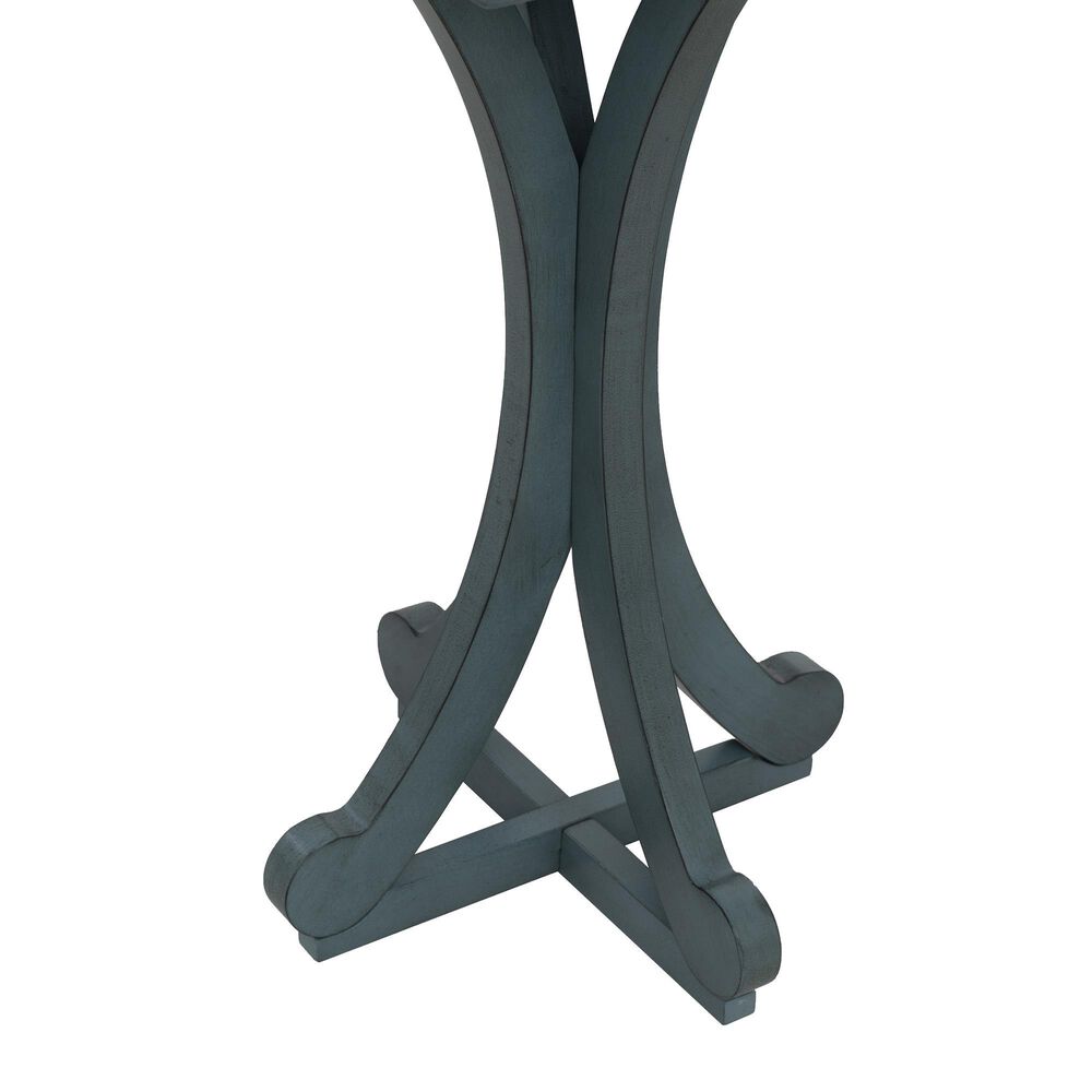 Linden Boulevard Dylan Sculptural Pedestal End Table in Blue, , large