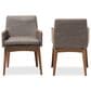 Baxton Studio Nexus Arm Chair with Gravel Cushion in Walnut Brown (Set of 2), , large