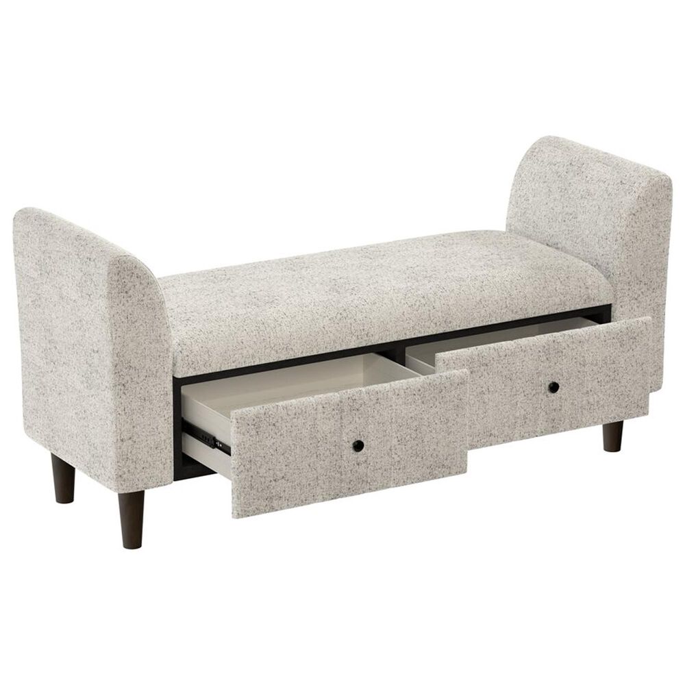Golden Wave Furniture Emily 2-Drawer Storage Ottoman in Oatmeal, , large