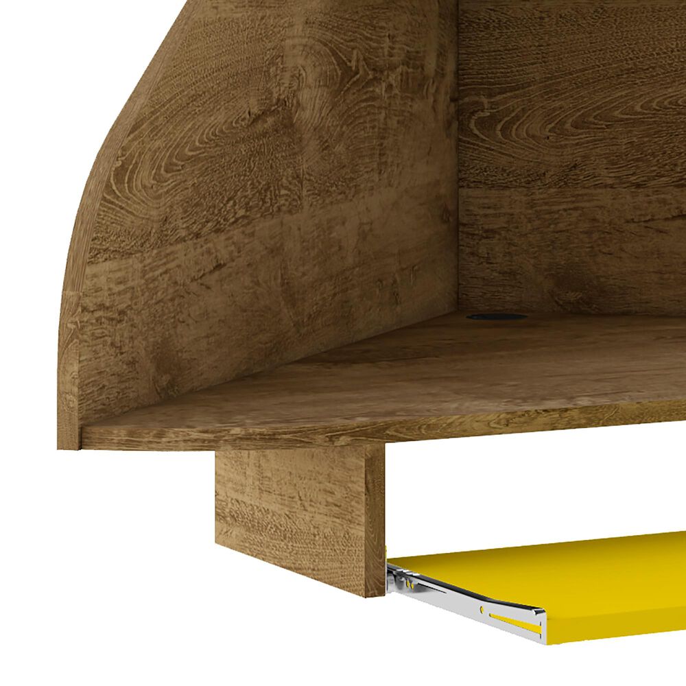 Dayton Bradley 2-Piece Cubicle Section Desk in Rustic Brown/Yellow, , large