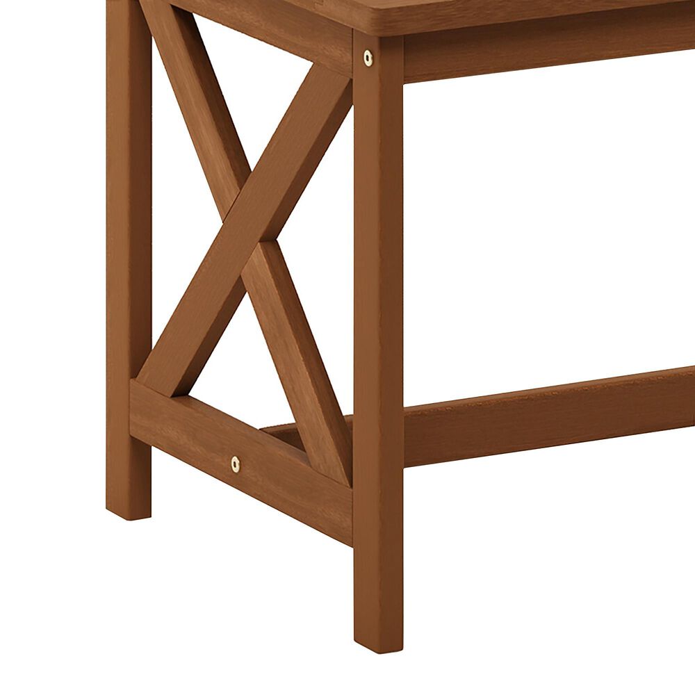 HOMLUX Patio Coffee Table with X Leg in Teak Oil, , large