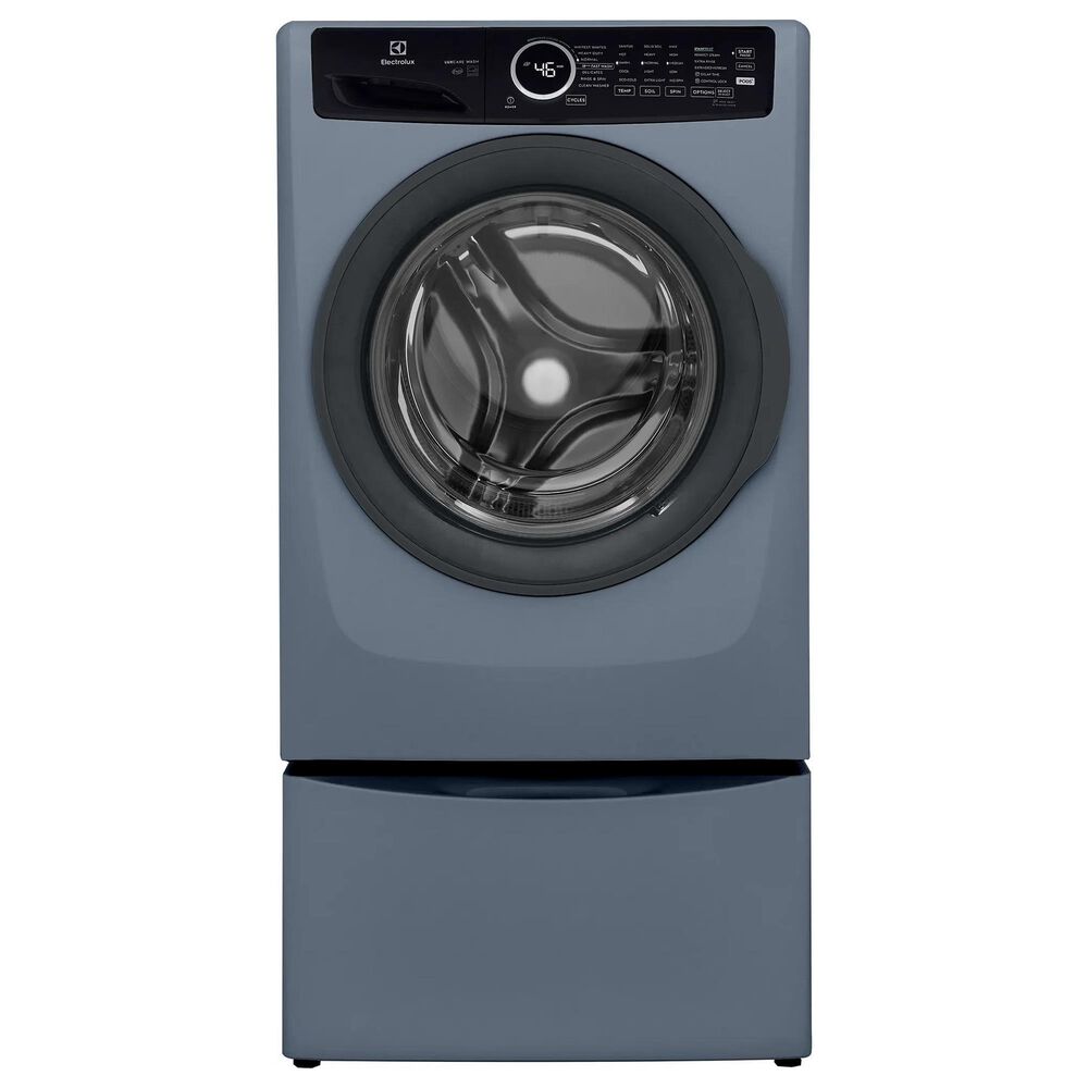 Electrolux 400 Series 4.5 Cu. Ft. Front Load Washer and 8 Cu. Ft. Gas Dryer Laundry Pair with Two Pedestal Storage Drawers in Denim Blue, , large