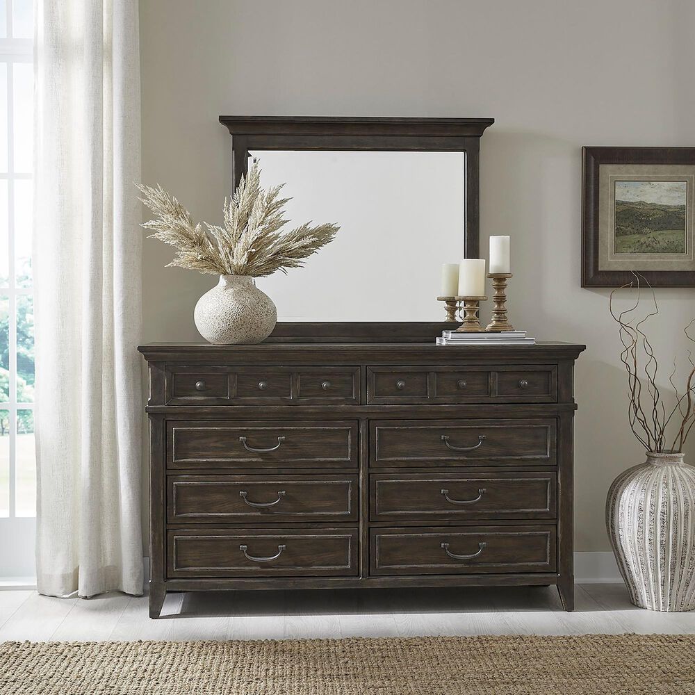 Belle Furnishings Paradise Valley 8-Drawer Dresser in Saddle Brown, , large
