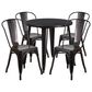 Flash Furniture 5-Piece Metal Bistro Table Set in Antique Gold, , large