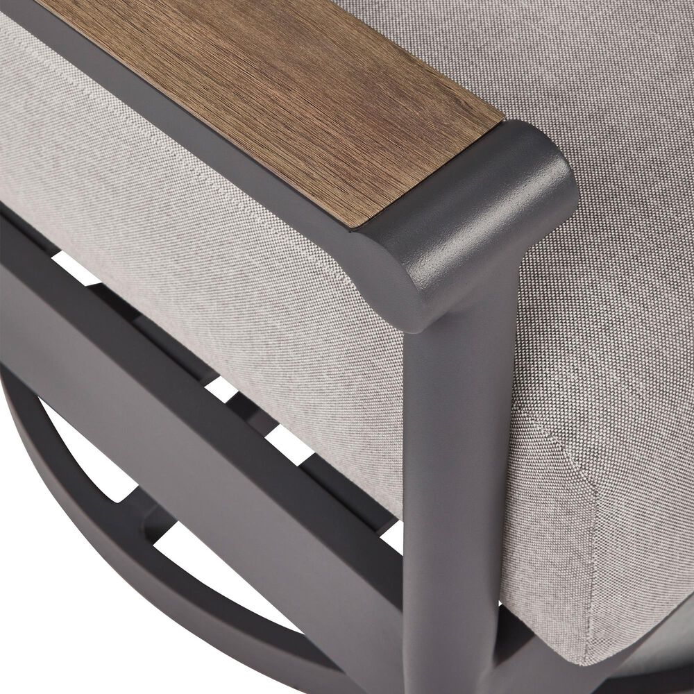 Ashley Ocean Beach Patio Swivel Rocker Lounge Chair with Cushion in Gray, , large