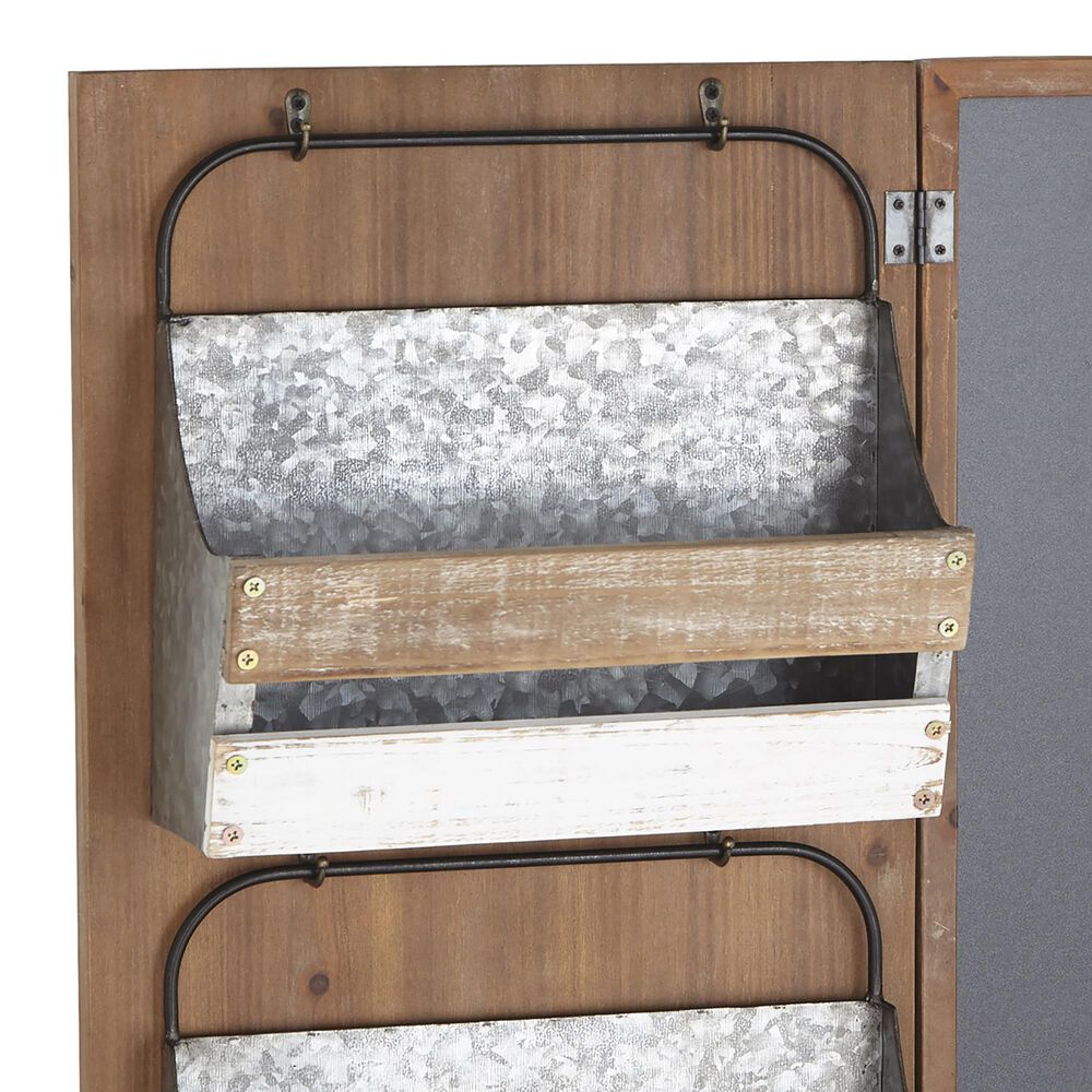 Maple and Jade 23&quot; Magazine Rack Holder in Brown, White and Grey, , large