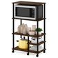 HOMLUX Turn-N-Tube 4-Tier Kitchen Storage Cart in Amber Pine and Black, , large