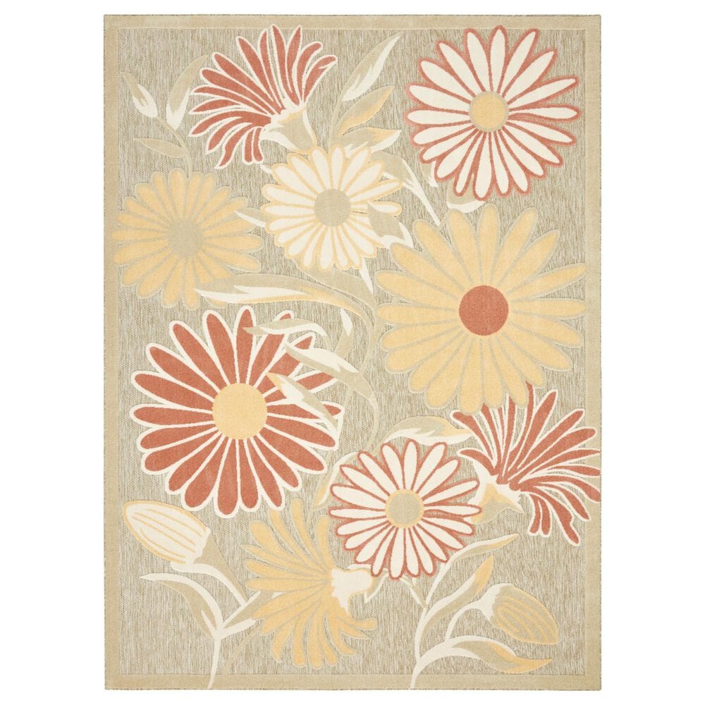 Nourison Aloha ALH33 Sage and Rose 9" x 12" Indoor/Outdoor Area Rug, , large