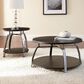 Steve Silver Furniture Coham Round Cocktail Table with Casters in Black Nickel and Espresso Brown, , large