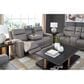 Ashley 5Z-Comfort Power Recliner Loveseat with Console and Adjustable Headrest in Coin, , large