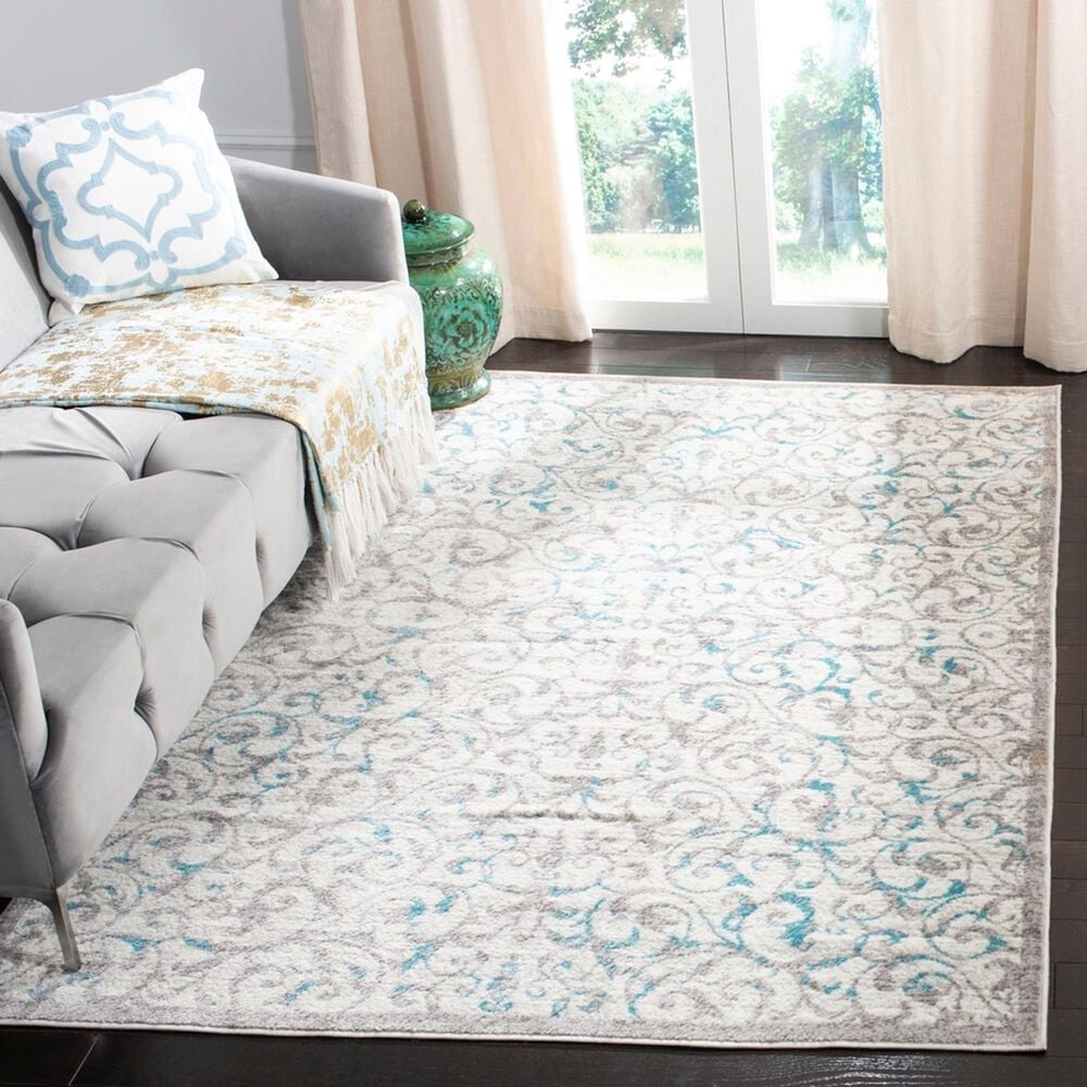 Safavieh Skyler SKY198D 5&#39;1&quot; x 7&#39;6&quot; Ivory and Blue Area Rug, , large