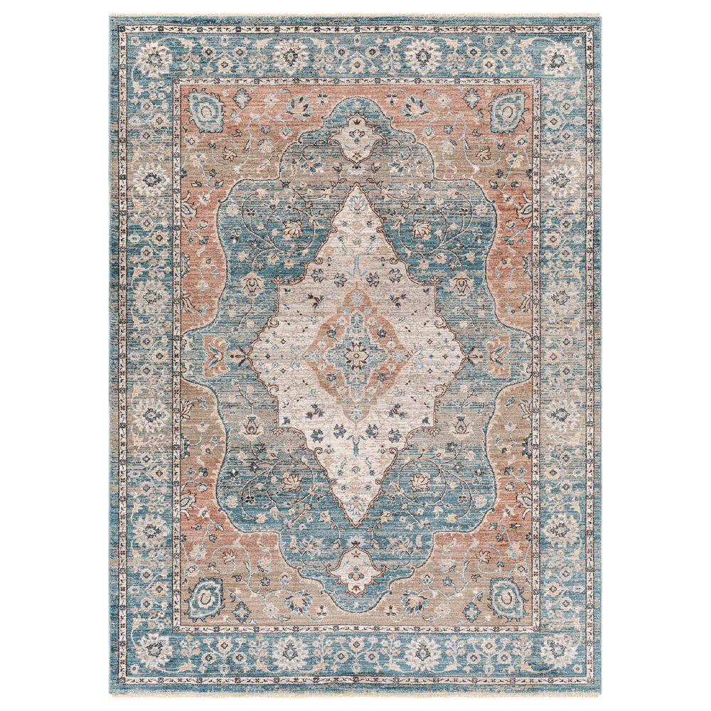 Surya Carlisle Oriental 2" x 2"11" Dark Blue, Light Sage, Dusty Pink, Cream and Medium Brown Area Rug, , large
