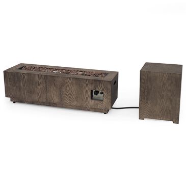 Noble House Wellington 48" Rectangular Fire Pit with Tank Holder in Brown, , large