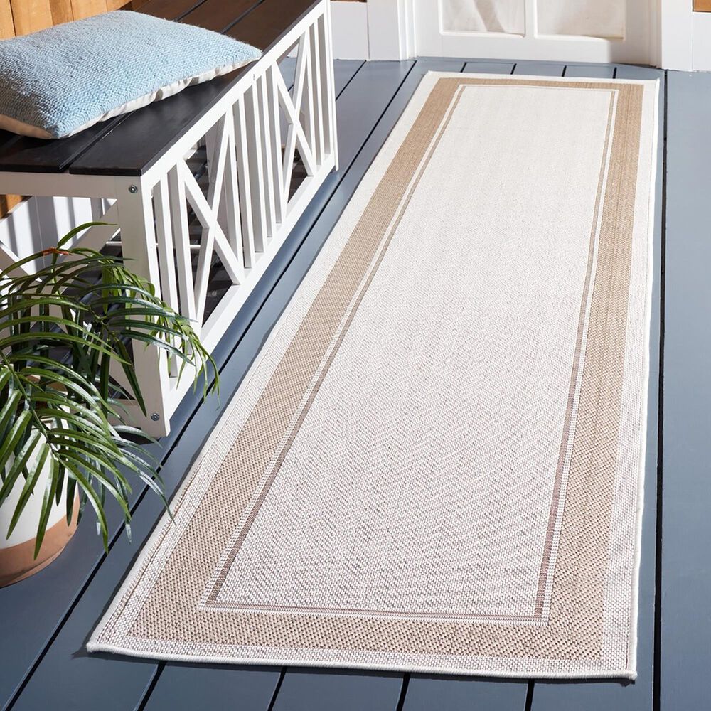 Safavieh Martha Stewart Cyprus Chevron 2&#39;2&quot; x 9&#39; Ivory and Beige Runner, , large