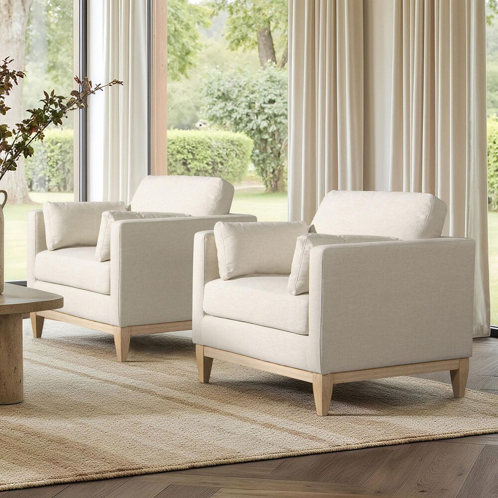 Jennifer Taylor Home Knox Accent Arm Chair in Flax White, , large