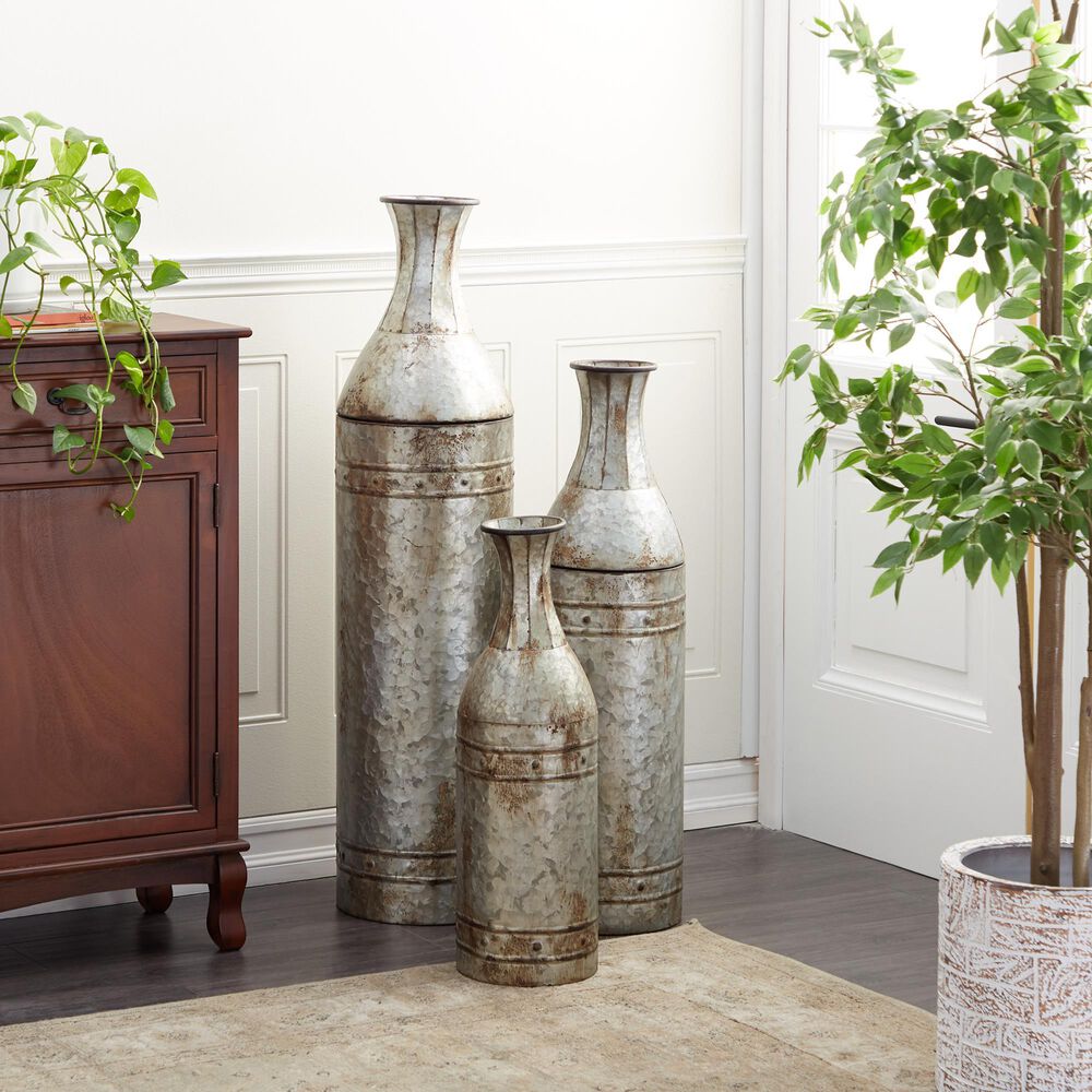 Maple and Jade Farmhouse Vase in Gray &#40;Set of 3&#41;, , large
