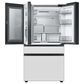 Samsung Bespoke 29 Cu. Ft. 4-Door French Door Refrigerator with Beverage Center in White Glass Panels, , large