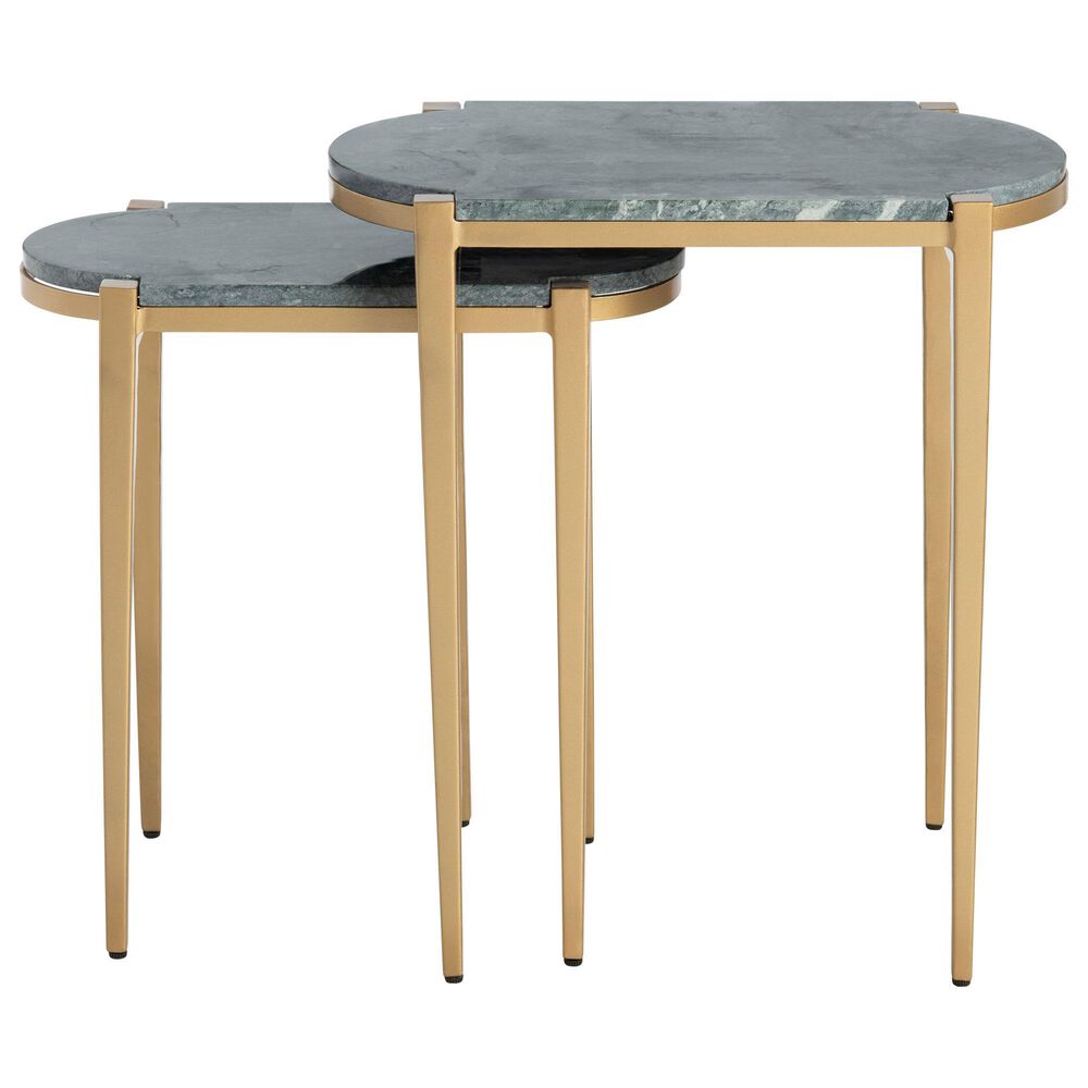 Crestview Collection Beckham Nested Accent Tables in Gold and Dark Green &#40;Set of 2&#41;, , large