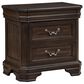 New Heritage Design Lynhurst 2-Drawer Nightstand in Walnut Brown, , large