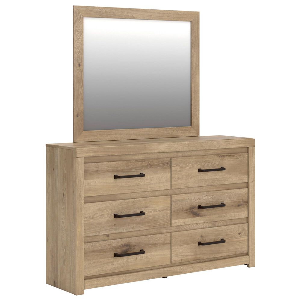 Ashley Brozmont 5 Piece Queen Platform Panel Bedroom Set in Natural Brown, , large