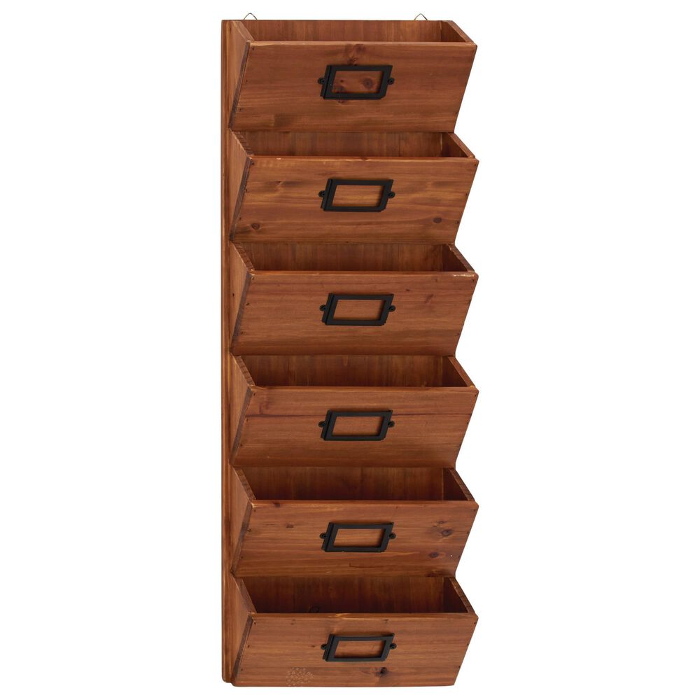 Maple and Jade 36" Wood Magazine Rack Holder in Brown, , large