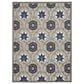 Nourison Aloha 7" x 10" Grey and Blue Indoor/Outdoor Area Rug, , large