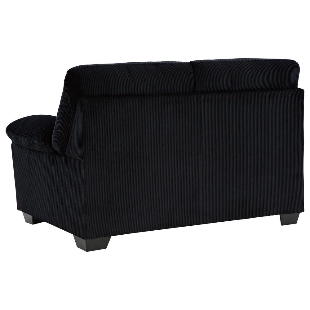 Ashley SimpleJoy Stationary Loveseat in Onyx, , large
