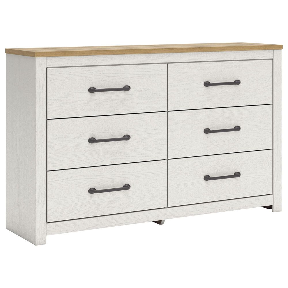 Ashley Linnocreek 3-Piece Twin Bedroom Set in White and Warm Brown, , large