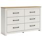 Ashley Linnocreek 3-Piece Twin Bedroom Set in White and Warm Brown, , large