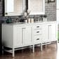 James Martin Vanities Addison 72" Double Bathroom Vanity in Glossy White with 3 cm Arctic Fall Solid Surface Top and Rectangular Sinks, , large