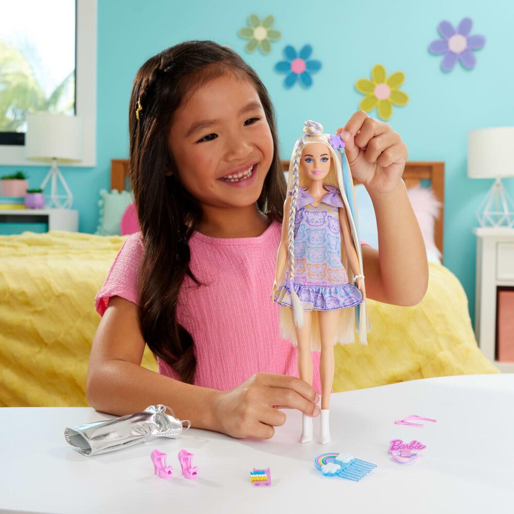 Barbie Fun &amp; Fancy Blonde Fashion Doll with Accessories in Silver, Purple and White, , large
