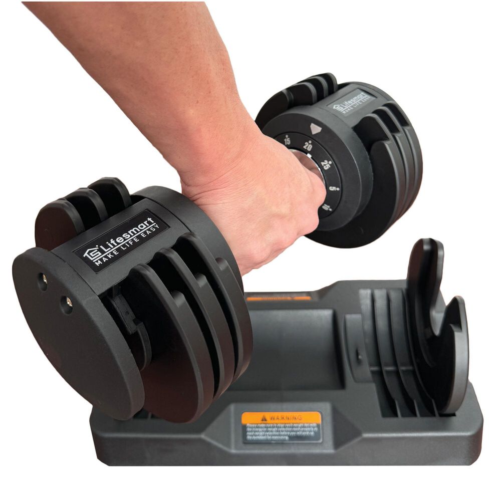 Lifesmart 25 Lb. Adjustable Dumbbell in Black, , large